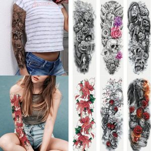 Kotbs 4 Sheets Extra Large Full Arm Temporary Tattoo Waterproof Tattoos Sticker