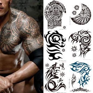 Express Your Style with Kotbs 8 Sheets Waterproof Temporary Tribal Totem Tattoo Stickers - No Pain, Just Tattoo Fun