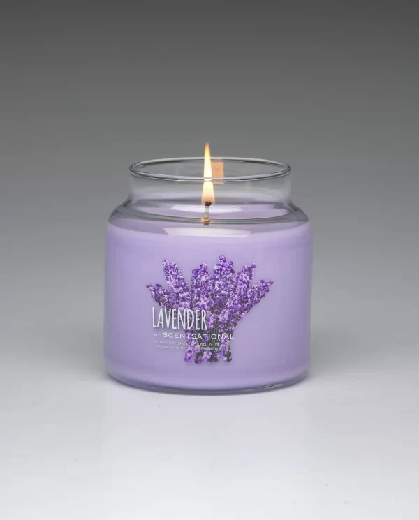 Lavender Scented Candle-Natural Wax and Fresh Lavender Essential Candles