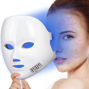 Skincare with NEWKEY Multifunctional Phototherapy Mask: 7 Color LED Light Therapy for Acne Reduction and Skin Rejuvenation - FDA Approved