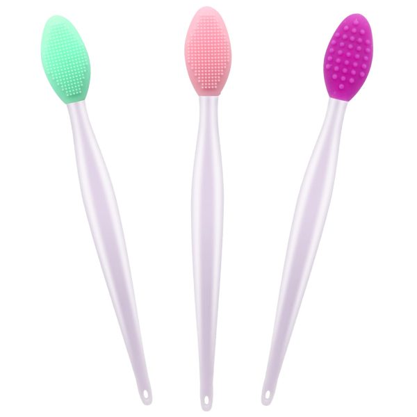 Lip Scrub Kit - 4 Colors, 4 PCS Silicone Lip Brushes for Exfoliating and Enhancing Lip Fullness