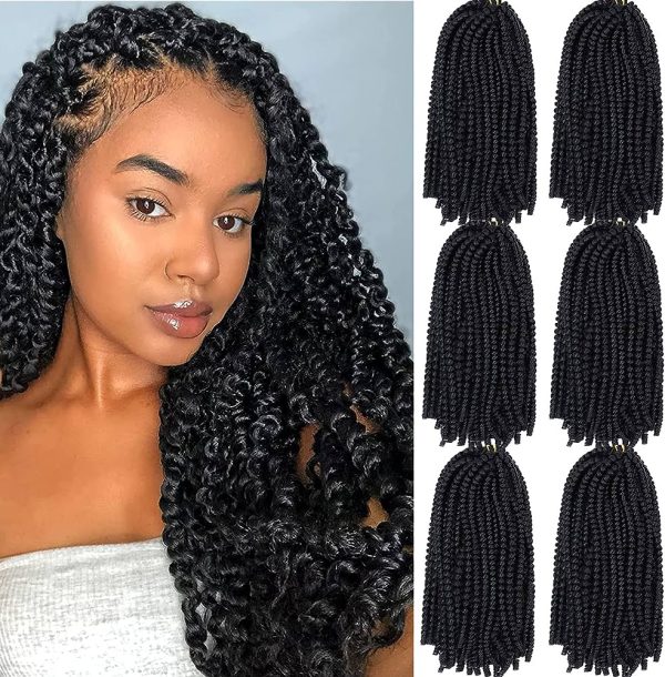 Liyate Bomb Twist Crochet Hair 14 Inch 6 Packs Spring Twist Braiding Hair