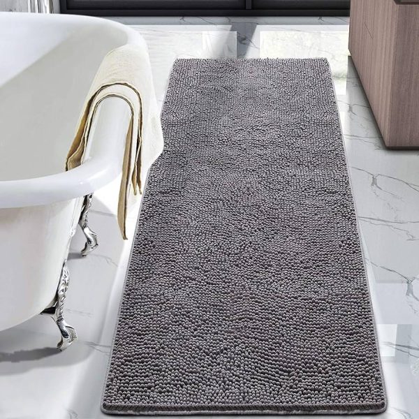 LOCHAS Luxury Bathroom Rug Shaggy Bath Mat 24 x 60 Inch