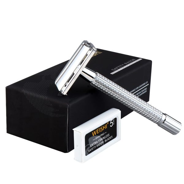 Long Handle Double Edge Safety Razor - Butterfly Open Razor