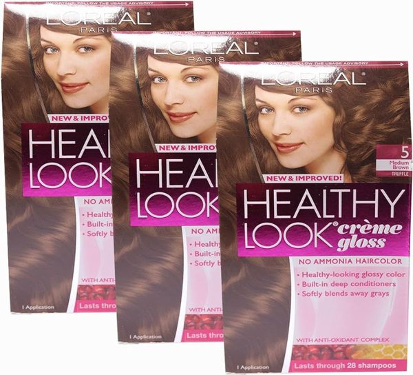 Loreal Healthy Look Hair Dye, Creme Gloss Color, Medium Brown