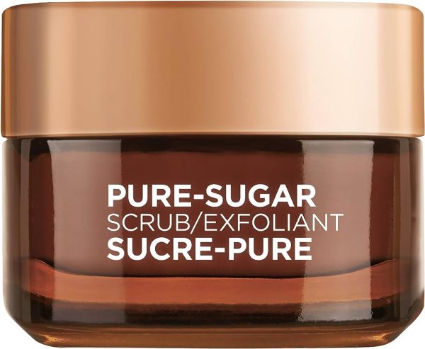 Glow-Enhancing L'Oreal Paris Pure Sugar Lip Scrub - Mini Size Exfoliating Scrub for Face and Lips