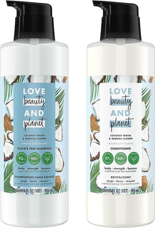 Love Beauty And Planet Volumizing Shampoo and Conditioner, Paraben Free