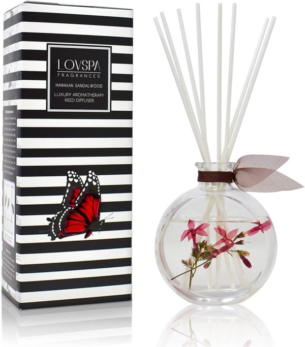 LOVSPA Hawaiian Sandalwood Luxury Home Fragrance Diffuser Reeds Set