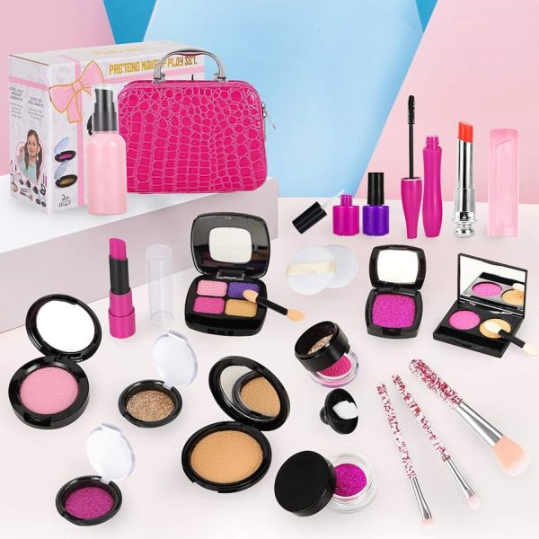 LOYO Girls Pretend Play Makeup Sets Fake Make Up Kits with Cosmetic Bag