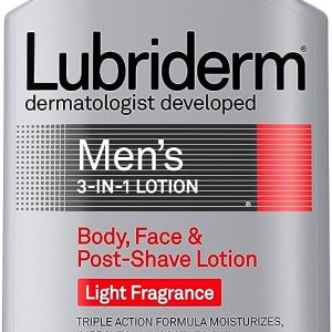Lubriderm Men's 3-In-1 Unscented Lotion Enriched with Soothing Aloe for Body