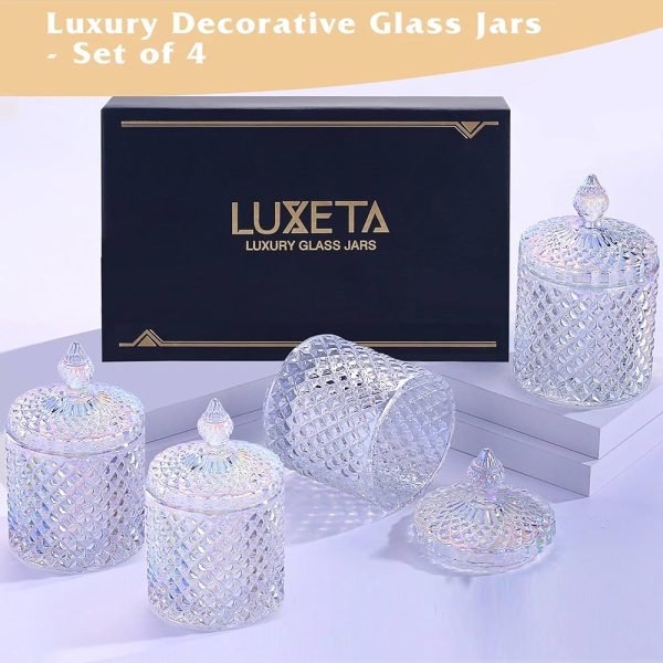 LUXETA Multi-Use Luxury Glass Apothecary Jars