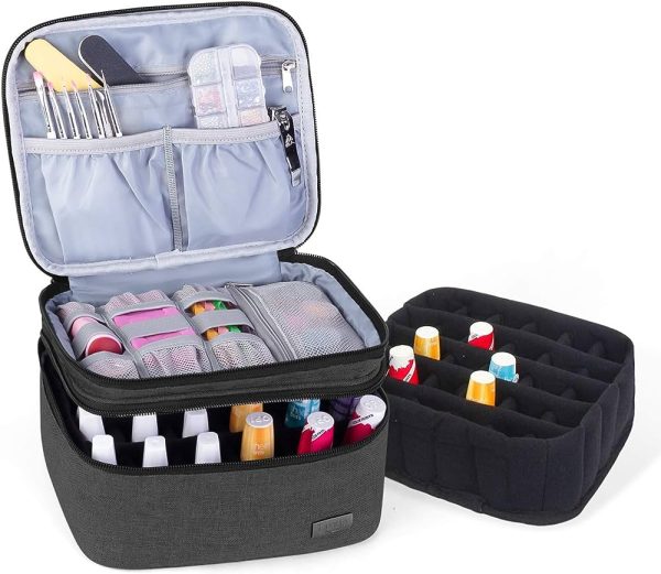 Luxja Nail Polish Carrying Case - Holds 20 Bottles