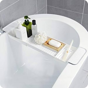 Luxury Bath Caddy Tray for tub with Nonslip Bottom