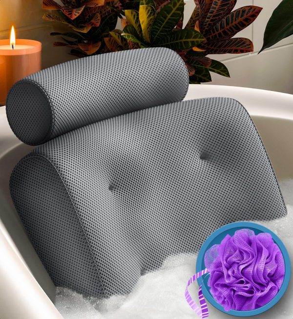 Luxury Bath Pillow Bathtub Pillow - Unique Neck Support Like No Other