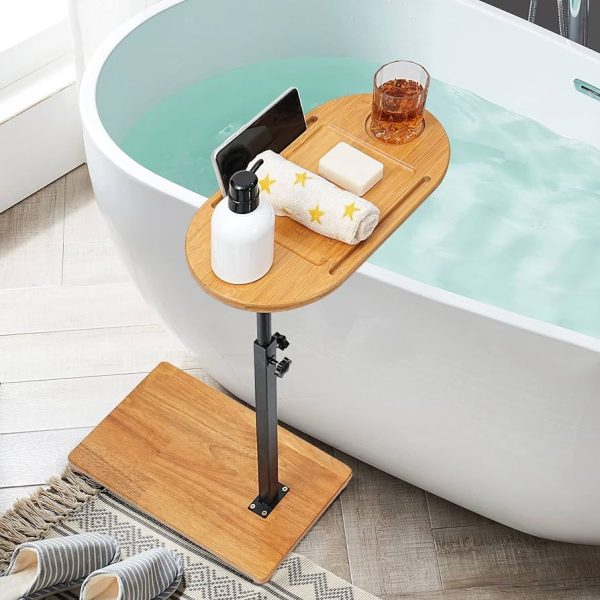 Luxury Bath Tray for Tub - Adjustable Bamboo Bath Table