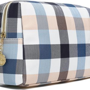Luxury Checkered Make Up Bag Designer Cosmetic Toiletry Travel Bags