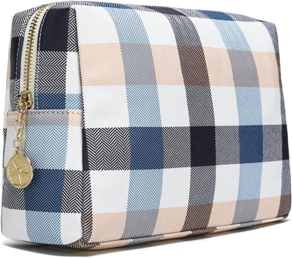 Luxury Checkered Make Up Bag Designer Cosmetic Toiletry Travel Bags