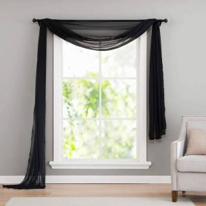 Luxury Discounts Beautiful Elegant Solid Sheer Scarf Valance Topper