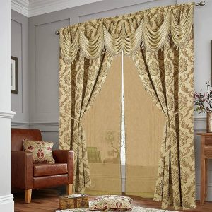 Luxurious Home Collection Jacquard Window Curtain Set - Elegance Redefined
