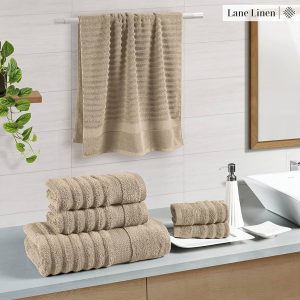 Luxury Ribbed Towel Set for Bathroom