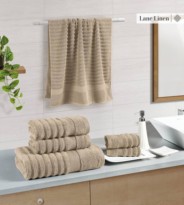 Luxury Ribbed Towel Set for Bathroom