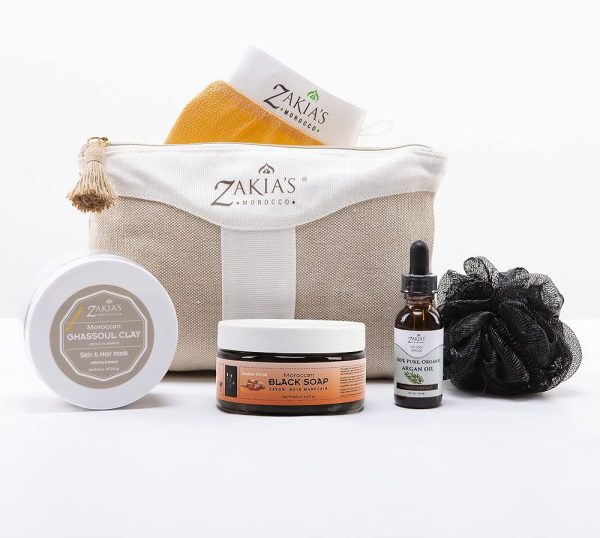 Luxury Skin Care Set - Moroccan Essential Hammam Kit, Bath and Body Home Spa