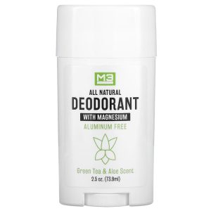 M3 Naturals All Natural Deodorant with Magnesium, Green Tea and Aloe