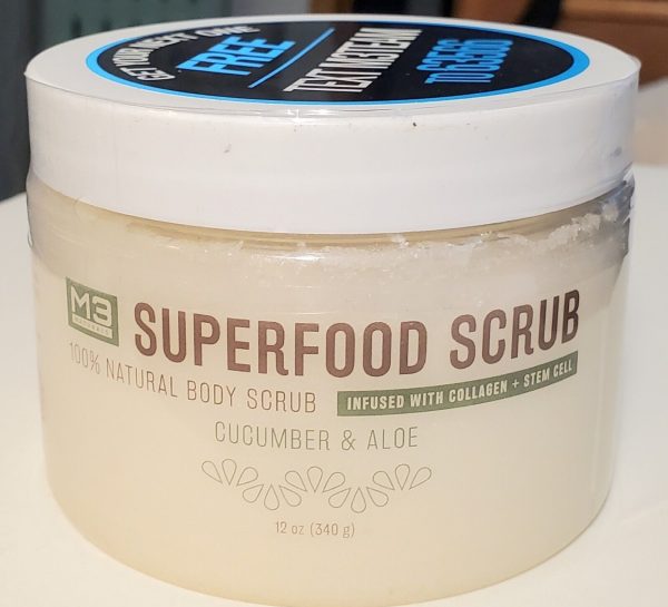 M3 Naturals Superfood Scrub infused with Collagen and Stem Cell Natural Cucumber