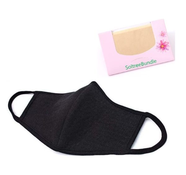 Made in Korea Unisex Kpop Mask 3D Black Cotton Face Mouth Mask