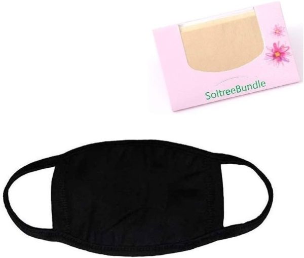 Made in Korea Unisex Kpop Mask Basic Black Cotton Face Mouth Mask
