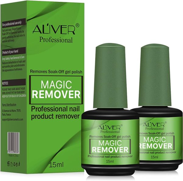 Magic Nail Polish Remover, (2pcs) Professional Removes Soak