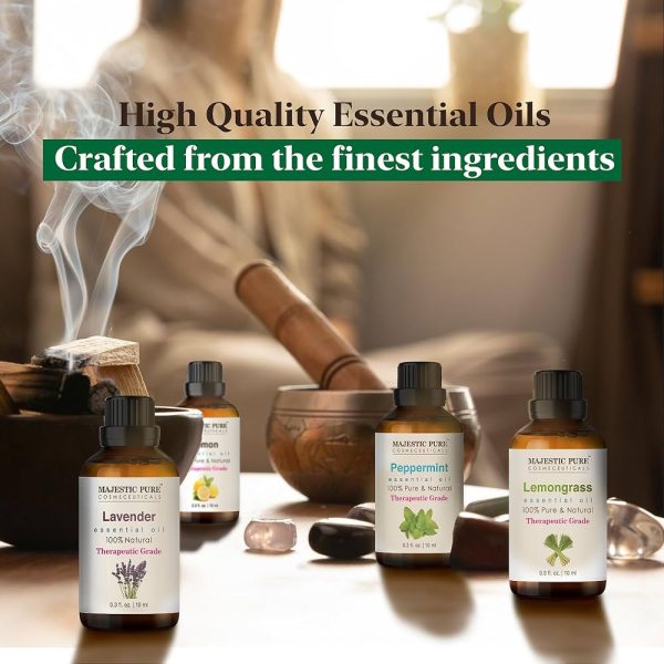 MAJESTIC PURE Aromatherapy Essential Oils Set, Organic Certified Essential Oil Set