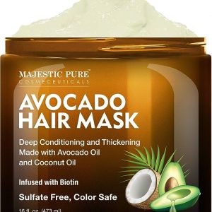 MAJESTIC PURE Avocado and Coconut Hair Mask for Dry Damaged Hair