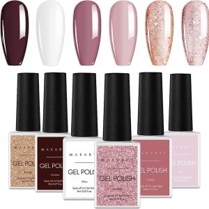 Makartt Gel Nail Polish Kit - Sweetie Series 6 Colors 8ml Fall Winter Pink