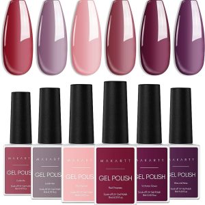 Makartt Gel Nail Polish Set with UV Light Gel Polish Kit 24 Lamp 6 Colors Gel