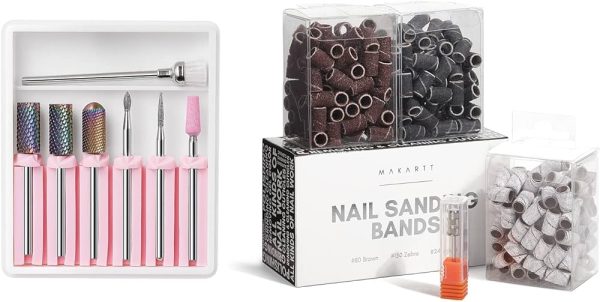 Makartt Nail Drill Bit Set Tungsten Carbide Diamond Ceramic Nail Drill Bits