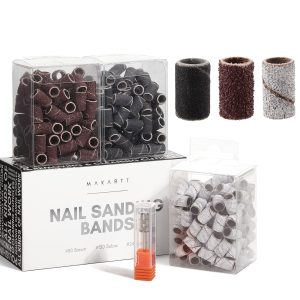 Makartt Nail Drill Bits Sanding Bands 300Pcs Grits Electric File Nail
