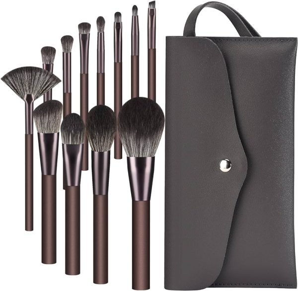 Makeup Brush Set with Travel Bag Case, 12pcs Premium Cosmetic Makeup Brushes