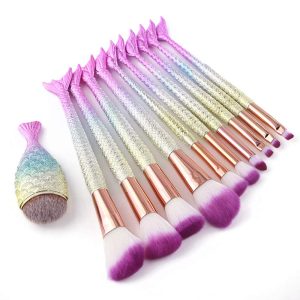 Makeup Brushes Mermaid Synthetic Hair Cosmetic Set