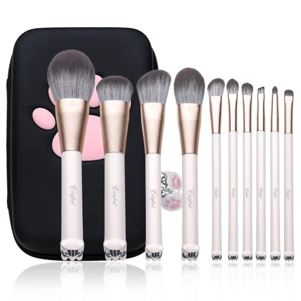 Makeup Brushes, Premium 10 Pcs Professional Synthetic Foundation Powder