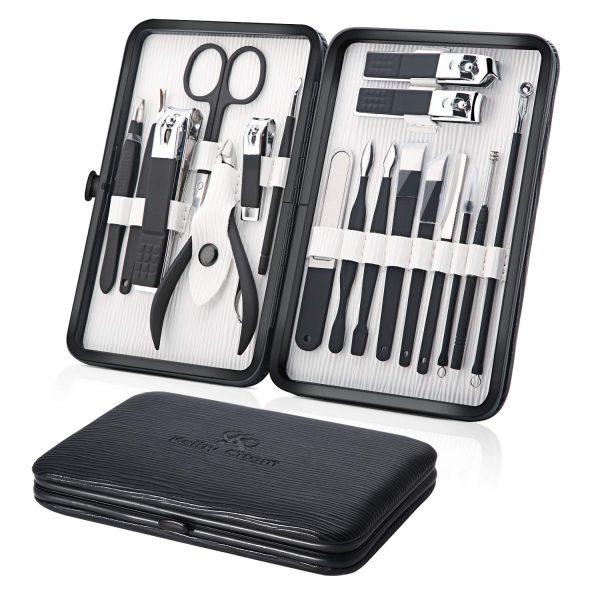 Manicure Set 18pcs Professional Grooming Kit - Stainless Steel Nail Clippers Kit