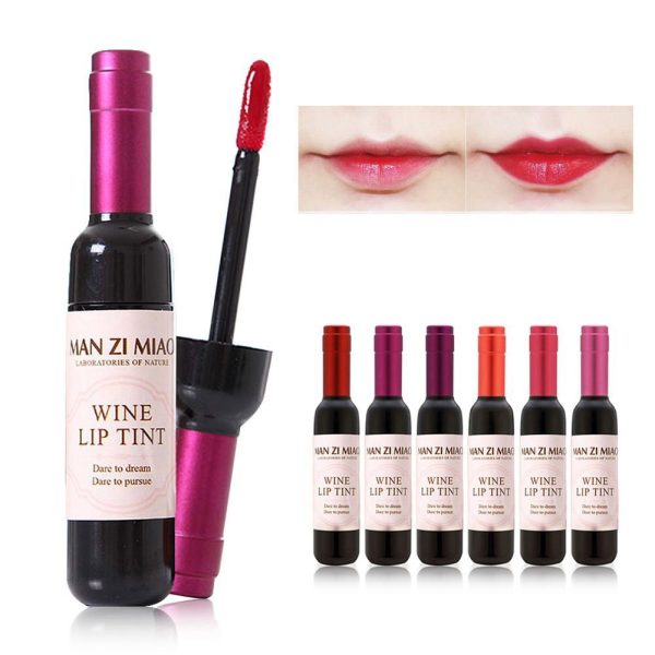 MANZIMIAO 6 Colors Wine Lip Tint, Natural Long Lasting Liquid Lipstick Mini