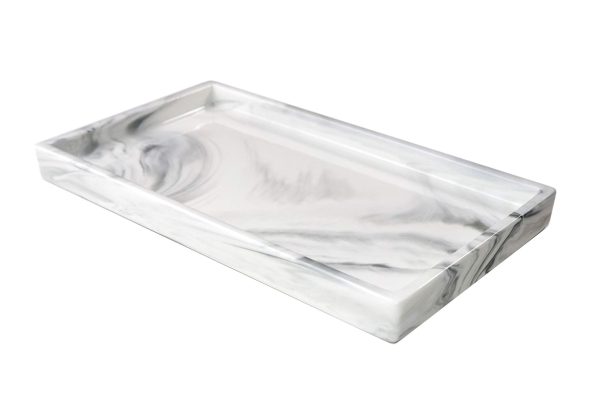 Marble Decor Ceramic Bathroom Counter Tray