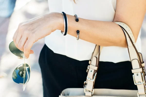 Maria Shireen: Classic Design Hair Tie Bracelet - Stainless Steel Hair Tie Holder