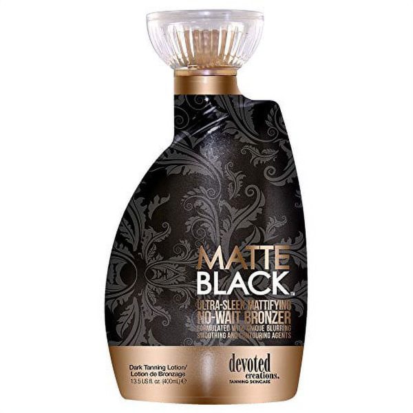 Matte Black, Ultra Sleek, No Wait Tanning Bronzer Lotion