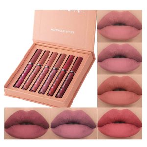 Matte Liquid Lipstick set, 6 PCS Velvety Lip Gloss Kit, Non-stick Cup Waterproof