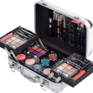 Maúve Carry All Trunk Train Case with Makeup and Reusable Case Makeup Gift Set
