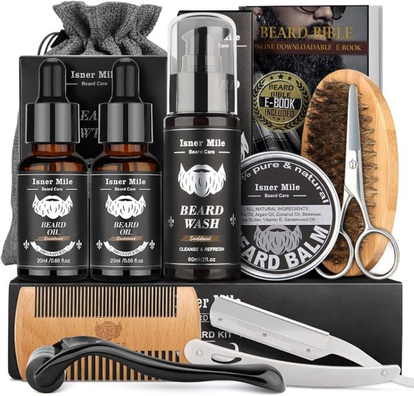 MayBeau Upgraded Mens Beard Grooming Kit,Straight Razor
