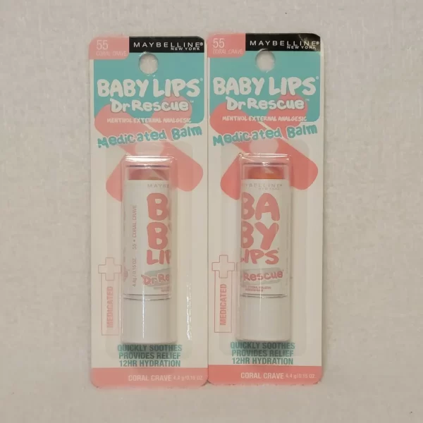 Maybelline New York Dr. Rescue Baby Lips Medicated Lip Balm Makeup, Coral Crave