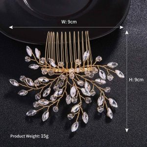 mecresh Handmade Bridal Floral Headpiece Marquise Crystal Wedding